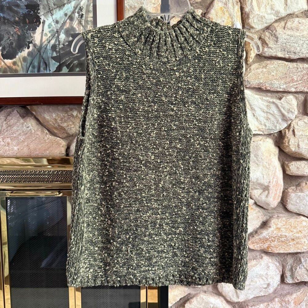 Vintage Sigrid Olsen mock-neck sweater vest Workwear casual cozy Minimalist laye
